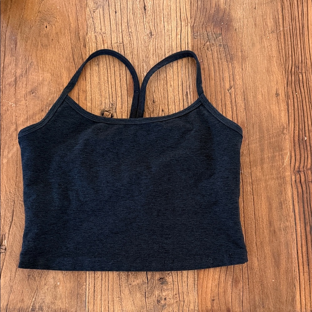 Black Spaghetti Strap Crop Top